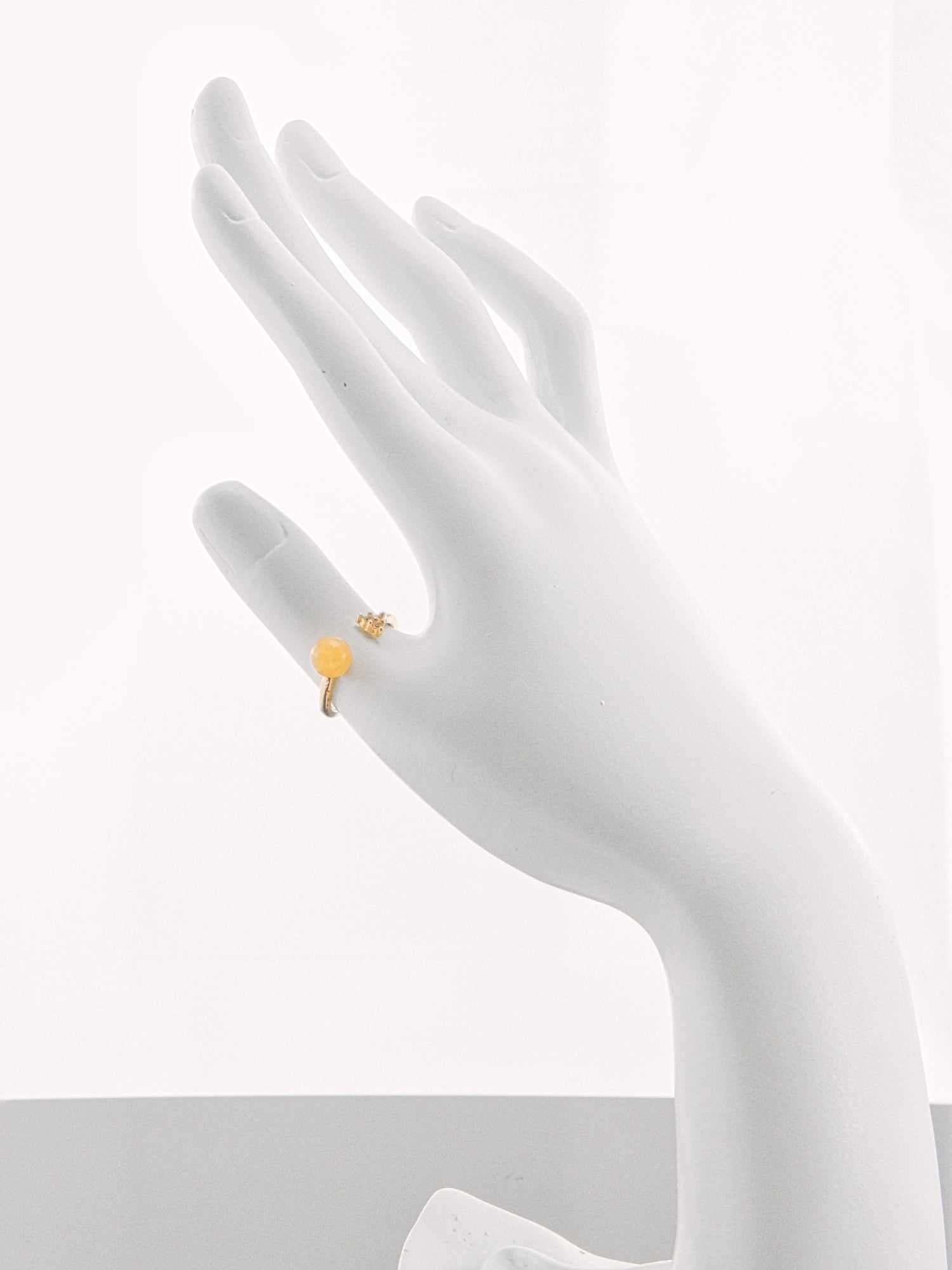 Natural Baltic Butterscotch Amber 14K Gold Plated  Open Ring