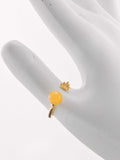 Natural Baltic Butterscotch Amber 14K Gold Plated  Open Ring