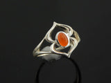 Natural Carnelian Boho Ring in 925 Silver