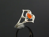 Natural Carnelian Boho Ring in 925 Silver