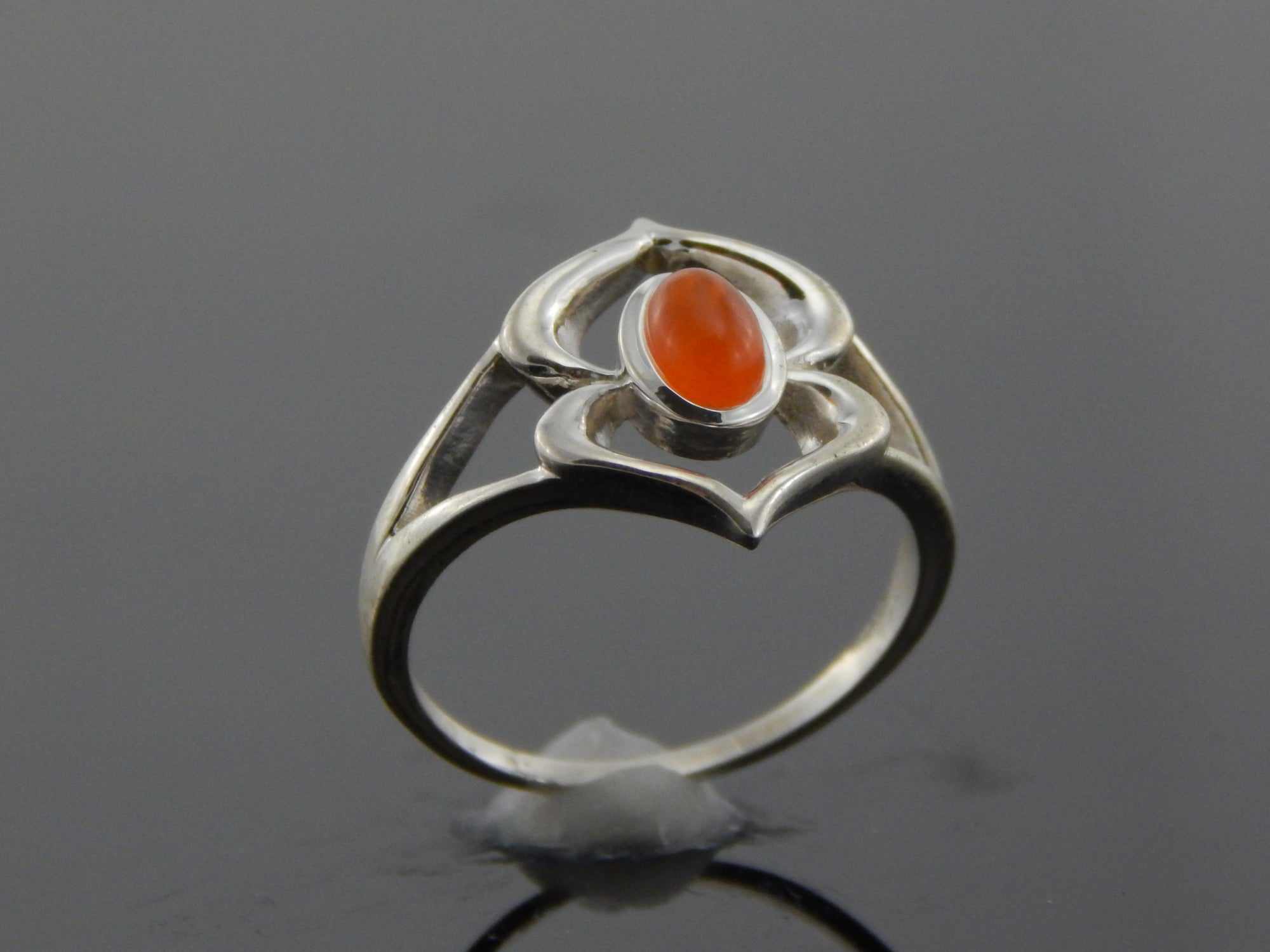 Natural Carnelian Boho Ring in 925 Silver