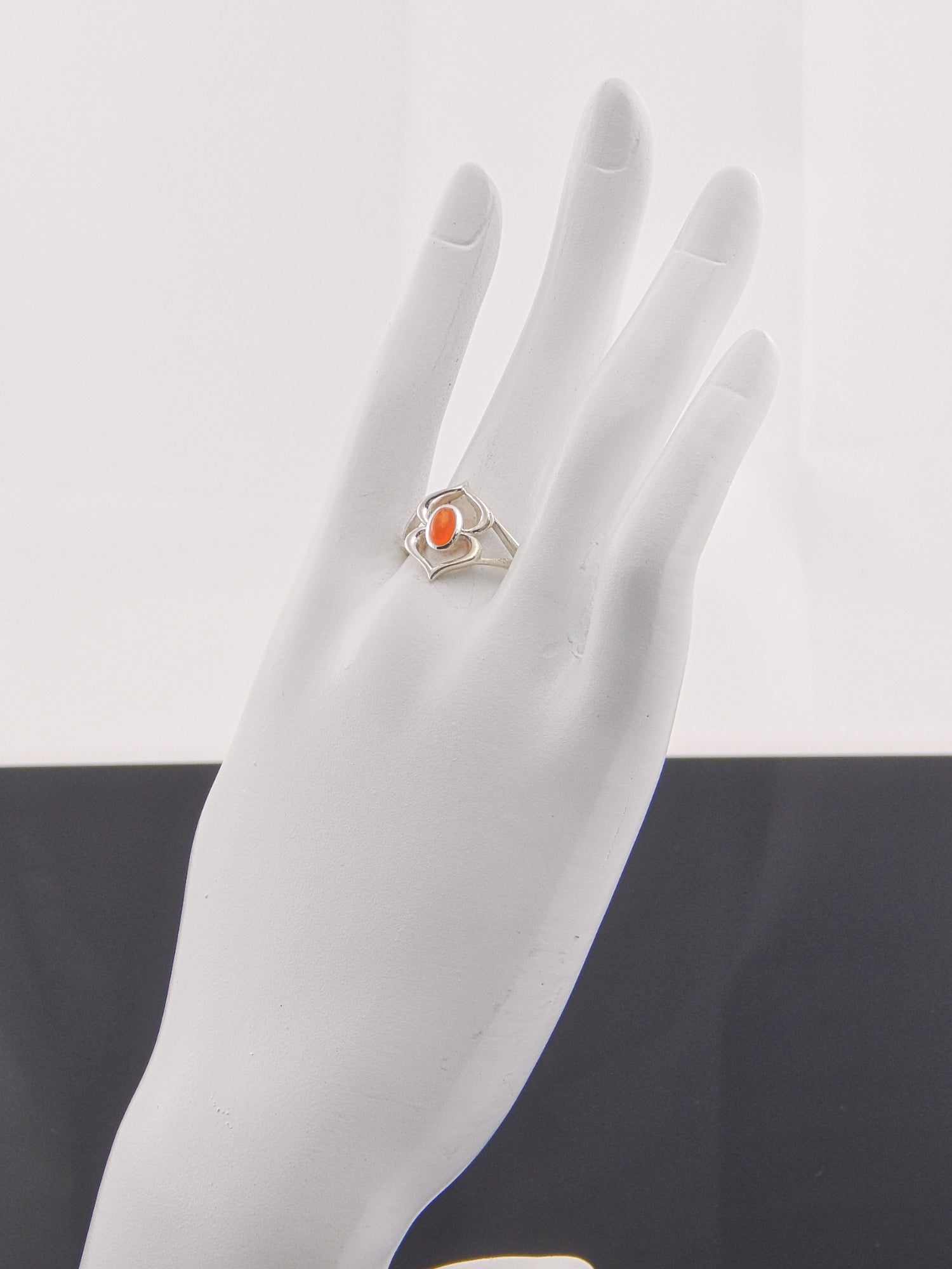 Natural Carnelian Boho Ring in 925 Silver