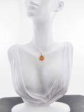 Natural Baltic Citrine Amber Laser Cut Tiny Buddha Pendant Choker