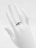 Genuine Pink and Purple Sapphire Love Knot Ring in 925 Sterling Silver