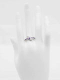 Genuine Pink and Purple Sapphire Love Knot Ring in 925 Sterling Silver