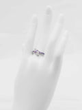 Genuine Pink and Purple Sapphire Love Knot Ring in 925 Sterling Silver