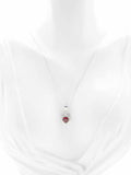 Natural Garnet and Diamond Heart Necklace in 925 Sterling Silver