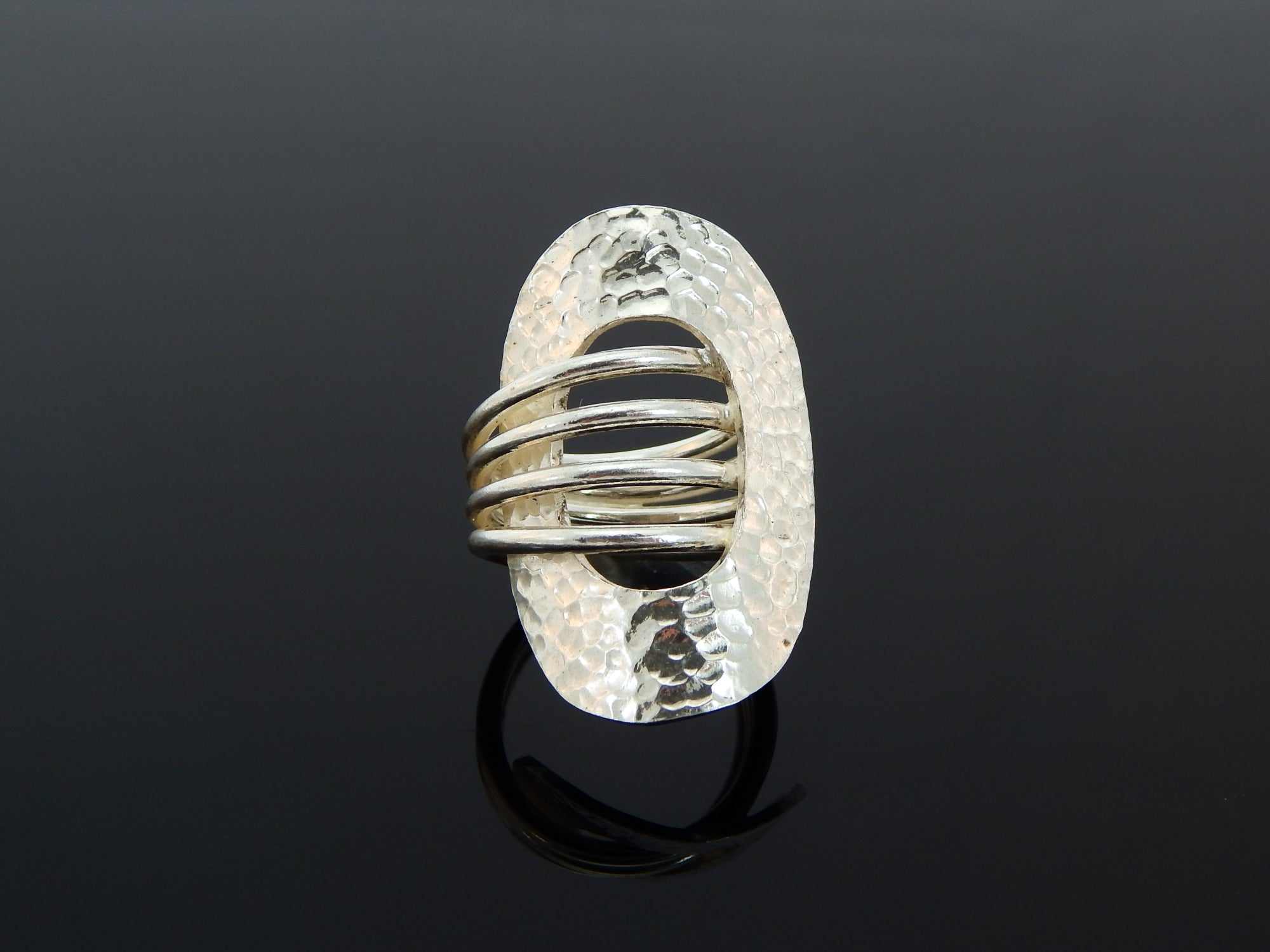 925 Hammered Sterling Silver Boho-Chic Ring