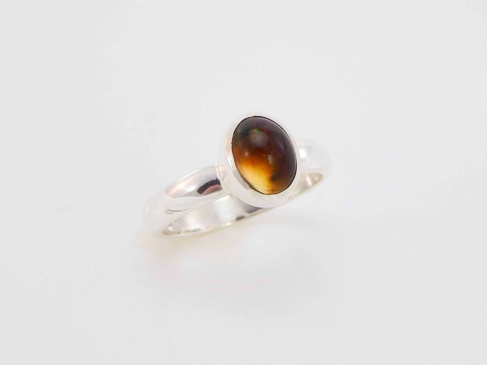 Black Fire Opal Ring