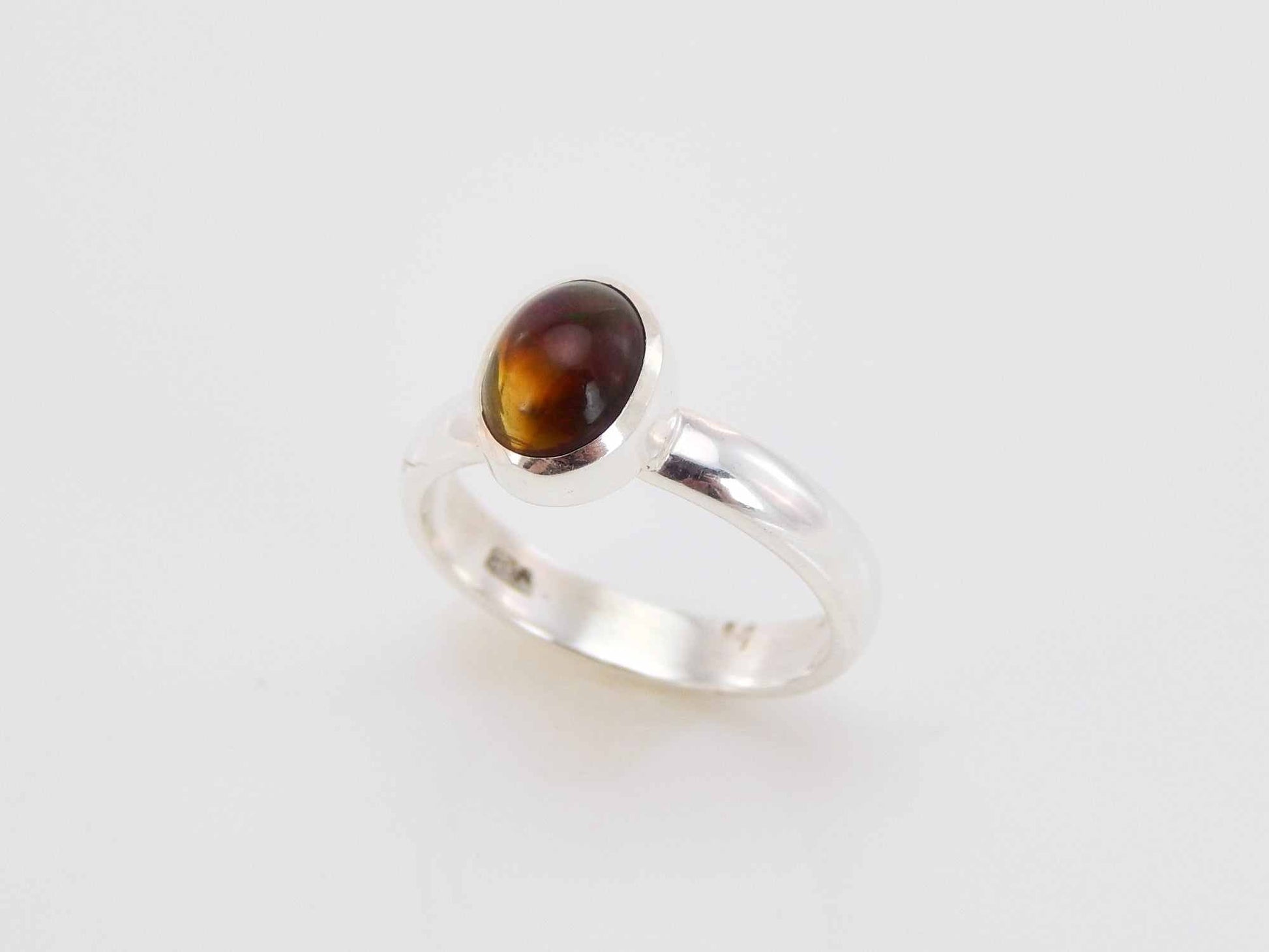 Black Fire Opal Ring
