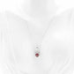 Natural Garnet and Diamond Heart Necklace in 925 Sterling Silver - Jūratė Amber